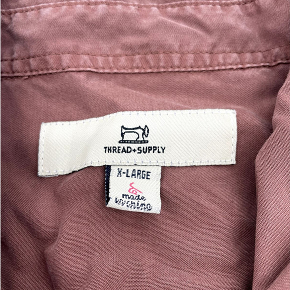 Thread & Supply Rustic Red Button Down Cotton Shirt - Picture 3 of 5